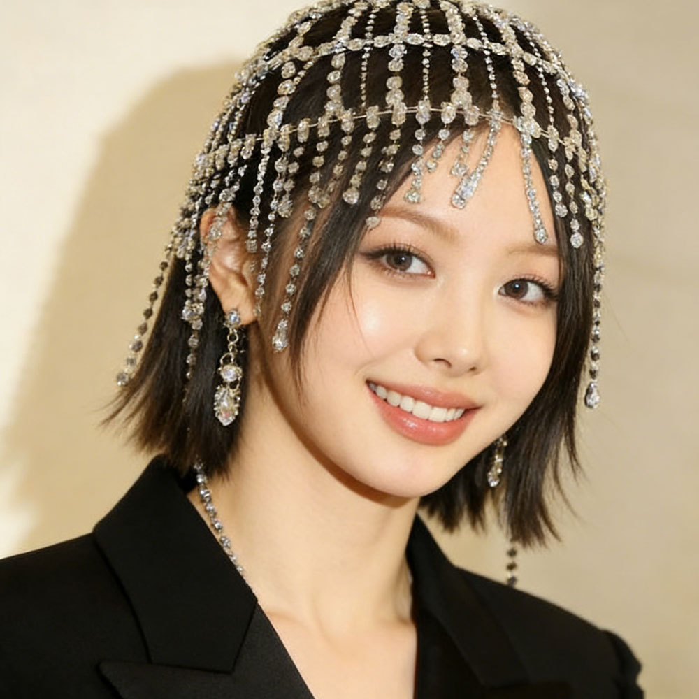 Ethnic Fashion Show - Ethnic Style Exaggerated Diamond Fringed Headwear