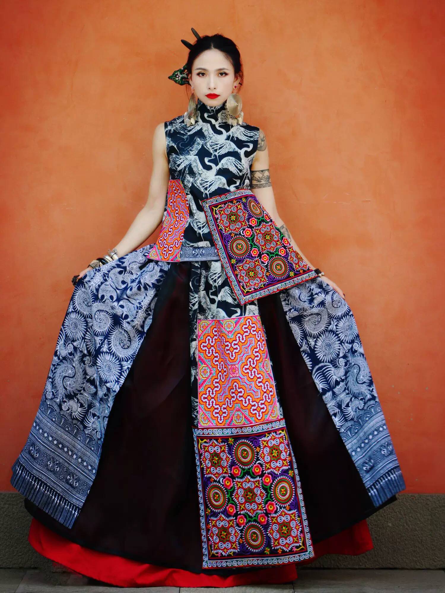 Ethnic Style - Traditional Miaojiang Girls Clothing Miao Embroidered