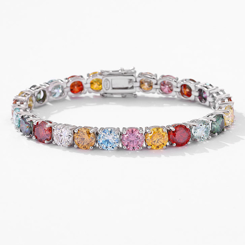 Ethnic Fashion Trend - Dopamine color moissanite platinum PT950 bracelet