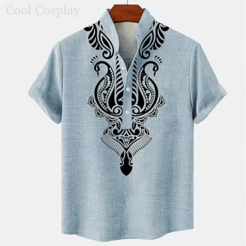 Male Retro Tops Henley Shirt M - Ethnic Fashion Men review and price