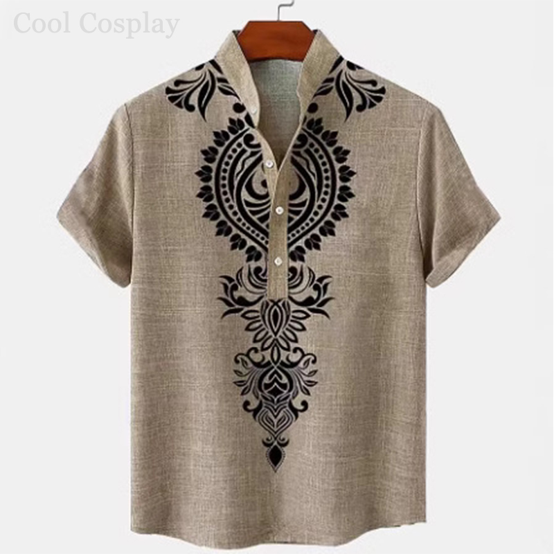 Male Retro Tops Henley Shirt M - Ethnic Fashion Men review and price