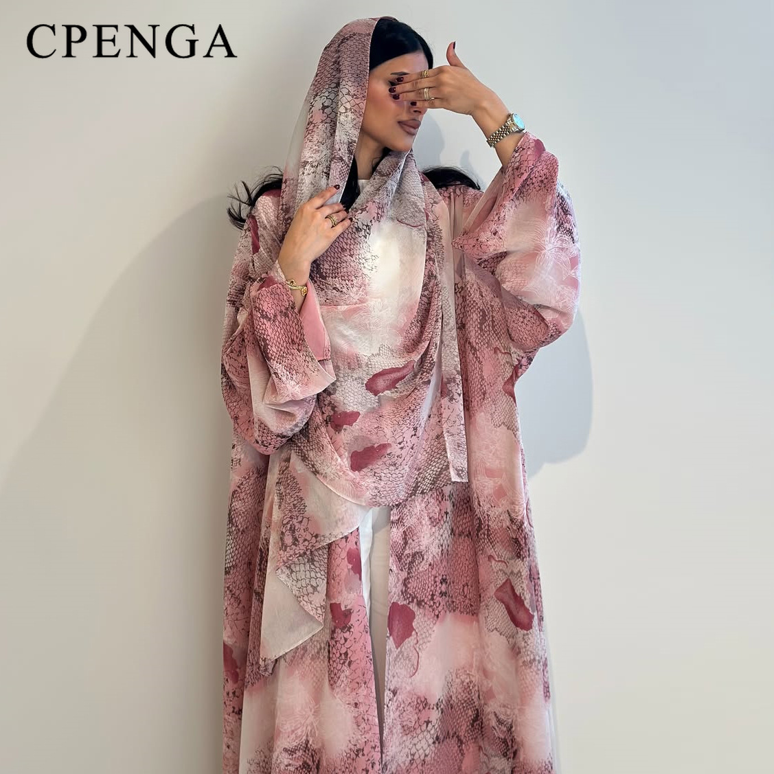 2026 Luxury Dubai Pink Print C - Abaya Modest Wear review and price