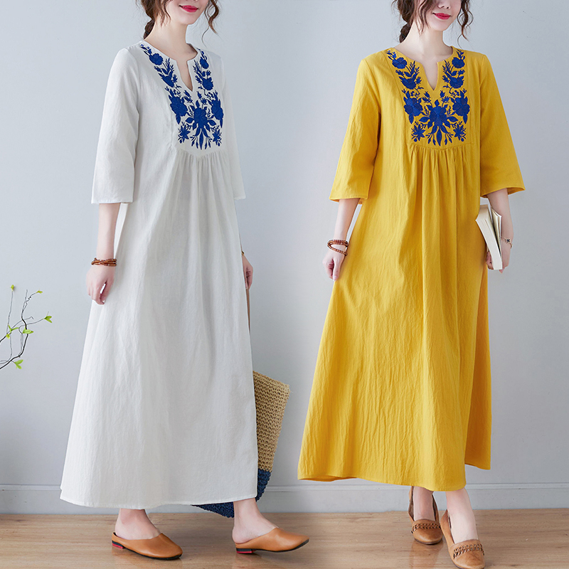 New Ethnic Style Loose Deep V- - Ethnic Fashion Trend review and price