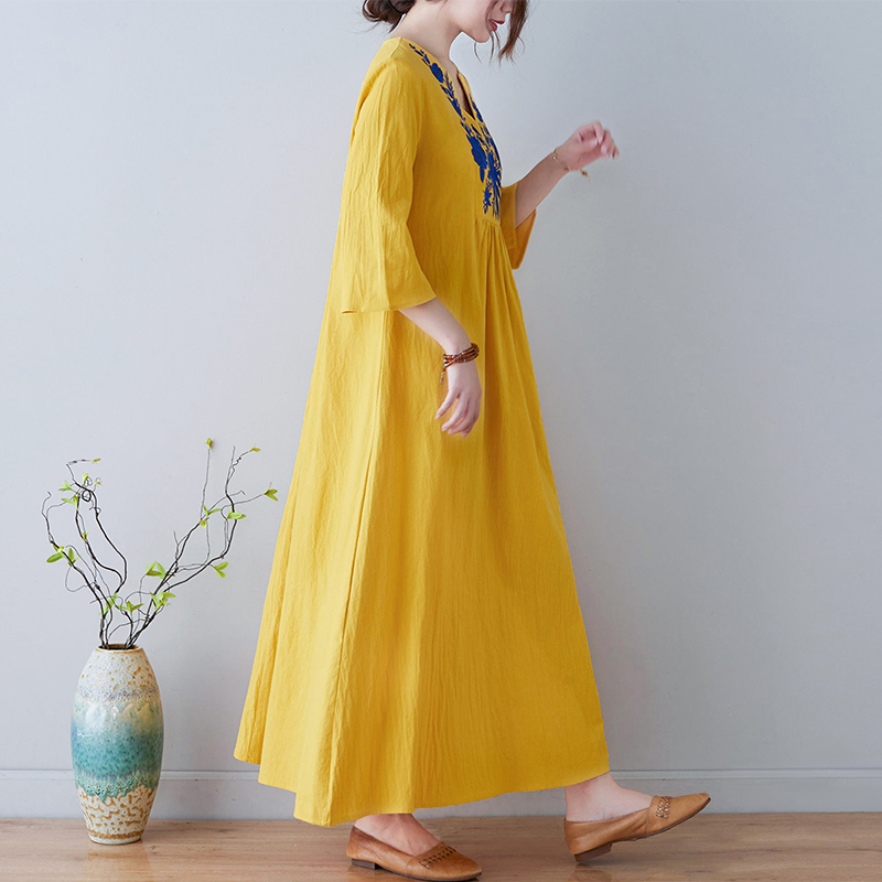 New Ethnic Style Loose Deep V- - Ethnic Fashion Trend review and price