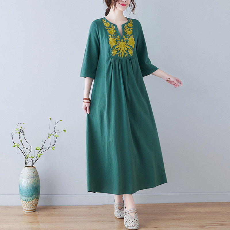 New Ethnic Style Loose Deep V- - Ethnic Fashion Trend review and price