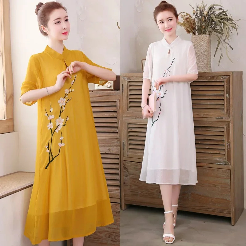 White Chinese Qipao Cheongsam  - Ao Dai Vietnam Dress review and price