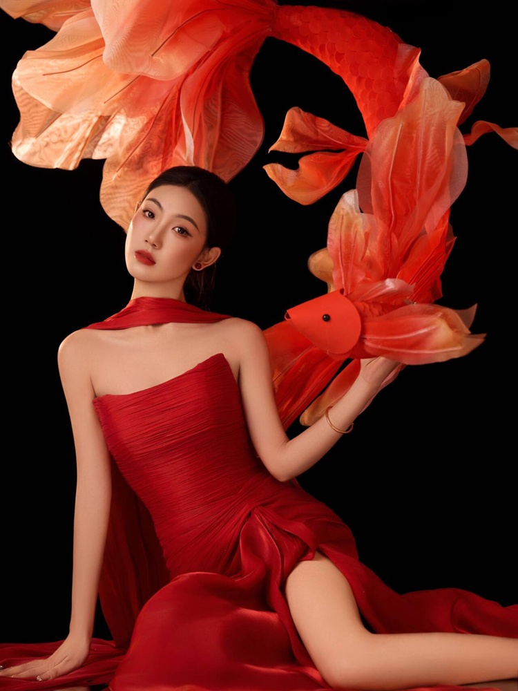 2026 New Year Red Lucky Carp C - Ethnic Fashion Shoot review and price